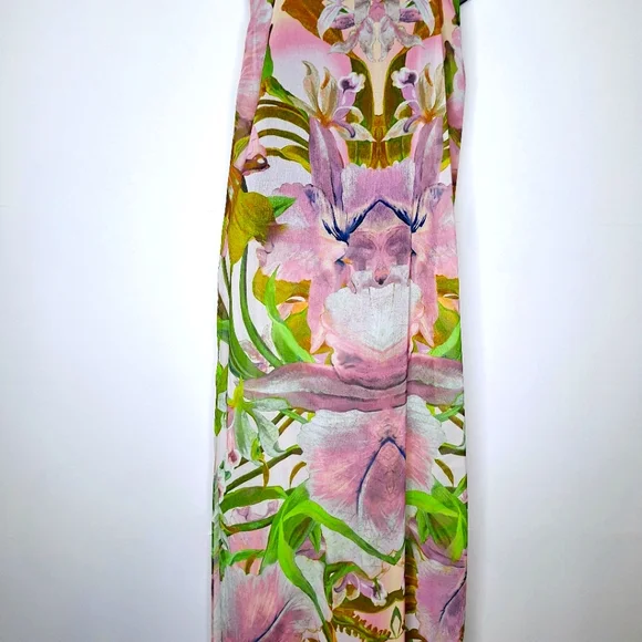 Ted Baker Swim | Ted Baker The Langley Haute Couture Tropical Swim Suit Cover Up Size Large. | Color: Green/Pink | Size: L | Fashionfirstict's Ted Baker | Swim | Ted Baker The Langley Haute Couture Tropical Swim Suit  Cover Up Size Large | Poshmark